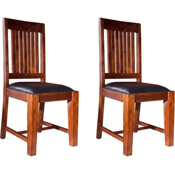 CAMBRIDGE Židle čalouněná černá akácie, nugát, sada 2 kusů