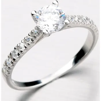 Prsten Dámský prsten bílé zlato 585 zirkon zdobený DZ10759-B velikost 52