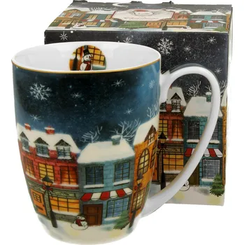 DUO Gifts DG - Vánoční porcelánový hrnek CHRISTMAS CITY v dárkovém balení - 350 ml