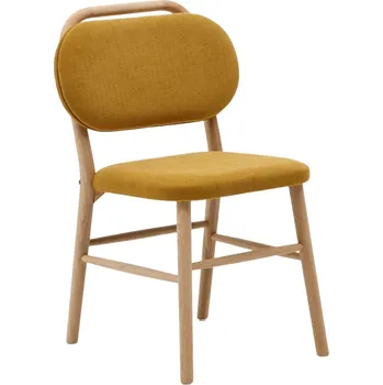 Jídelní židle Hořčicově žlutá čalouněná jídelní židle Kave Home Helda