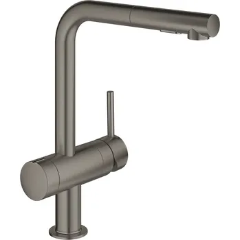 Vodovodní baterie Grohe Minta - Dřezová baterie s výsuvnou sprškou, kartáčovaný Hard Graphite 31558AL0