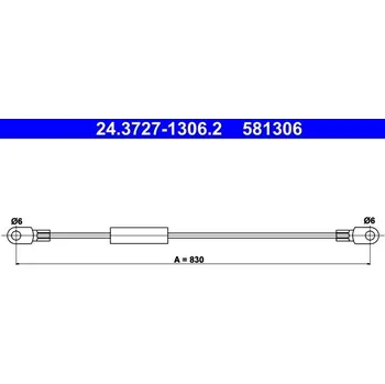 Brzdový systém Tažné lanko, parkovací brzda ATE 24.3727-1306.2