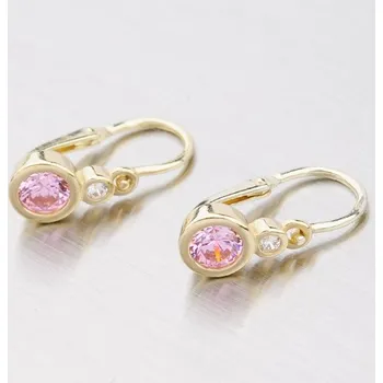 Náušnice Dětské náušničky žluté zlato 585 zirkon pro děti 52DN-1984ZR