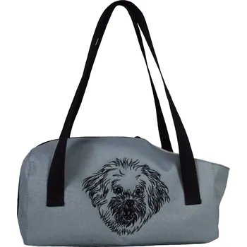 Taška pro psa a kočku Warrior Dog Přepravní taška pro psy ruský boloňský psík šedá 30 x 20 x 15 cm