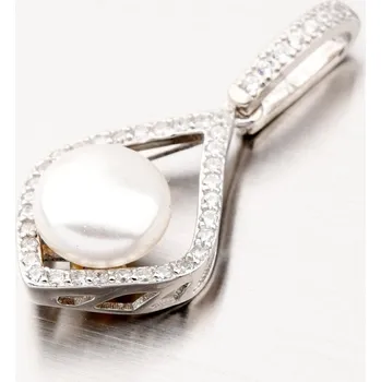 Přívěsek Dámský přívěsek stříbro 925 perly zirkony HST-13427P