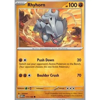 Volný čas Pokémon MEW 111/165 Rhyhorn - 151 Stav: Near Mint, Verze: NORMAL