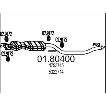 Auto-moto Střední tlumič výfuku MTS 01.80400
