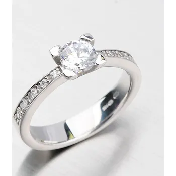 Prsten Dámský prsten bílé zlato 585/1000 zirkon DZ1961B velikost 64