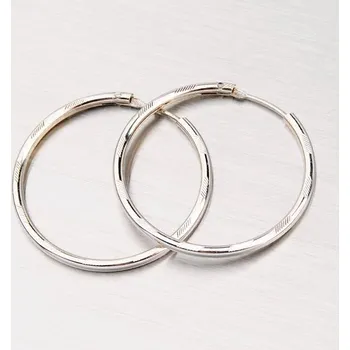 Náušnice Dámské náušnice stříbro 925 garvírované kruhy M6669