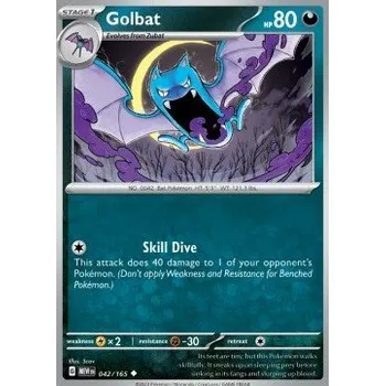 Sběratelská karetní hra Pokémon MEW 042/165 Golbat - 151 Stav: Near Mint, Verze: REVERSE HOLO