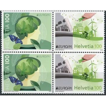 Poštovní známka Swiss post (2016) MiNr. 2452 - 2453 ** - 4-bl - Švýcarsko - Europa: Šetrnost vůči životnímu ...