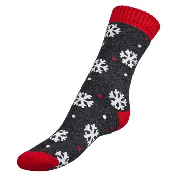 Ponožky Termo vločky šedé 43-46 šedá, bílá