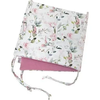 Dětsný nábytek ESITO Luxusní mantinel mušelín do postýlky Birdie - 28 x 60 cm / růžová