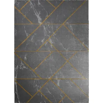 Hans Home Kusový koberec Emerald geometric 1012 grey and gold - 80x150