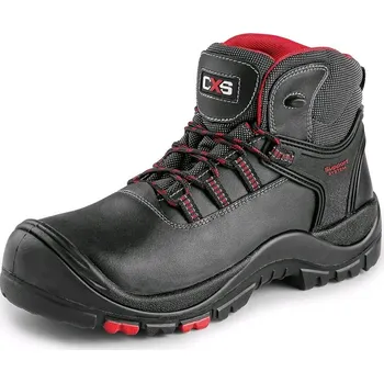 Pracovní obuv CXS ROCK GRANITE S3 / Kožená kotníková obuv S3 - černá/červená 45