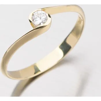 Šperk Dámský prsten žluté zlato 585/1000 zirkon DZ1914ZL velikost 54