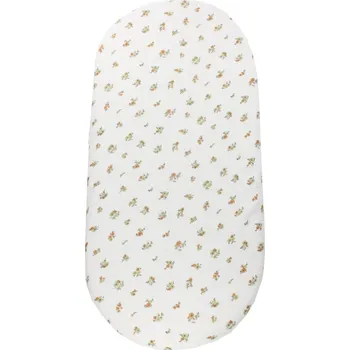 Příslušenství pro přepravu dětí ENIE BABY mušelínové prostěradlo do kočárku bílá se zelenými květy