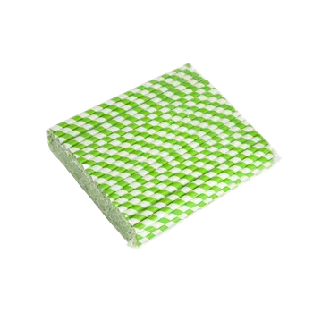 EcoPack Papírové brčko zeleno-bílé proužky 8/197 mm bal/100 ks Balení: 100