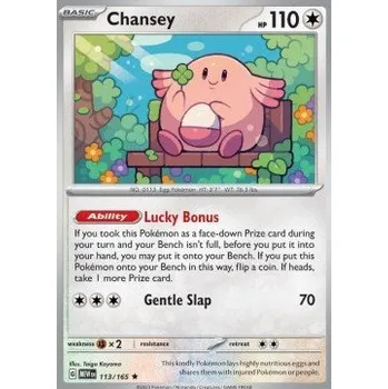Sběratelská karetní hra Pokémon MEW 113/165 Chansey - 151 Stav: Near Mint, Verze: HOLO