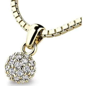 Přívěsek Dámský přívěsek žluté zlato 585/1000 přírodní diamant 0.286 ct G/SI kulička posetá 10971-ZL-DIA bez řetízku