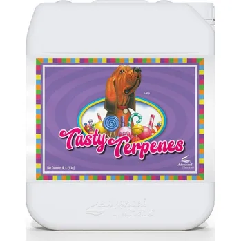 Hnojivo Advanced Nutrients Tasty Terpenes 5 L, květový stimulátor (Tasty Terpenes je 100% přírodní bio-aktivátor vyrýáběný z řas a rostlin, které obsahují důležité vitamíny, aminokyseliny, sacharidy a další složky nutné pro správnou výživu rostlin.)