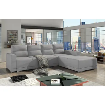 Sedací souprava Rozkládací rohová sedačka KARLOS DELUXE světle šedá