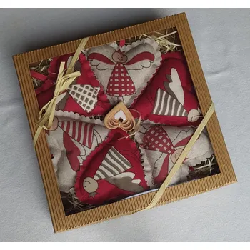 Vánoční dekorace Dárková krabička s ozdobami 02