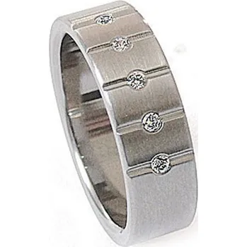 Prsten Ocelový prsten se zirkony ZSQ06009 velikost 58