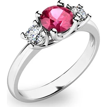 Oblečení a móda Dámský prsten bílé zlato 585/1000 přírodní diamant 0.50 ct G/SI turmalínem 10803B-TUR velikost 63