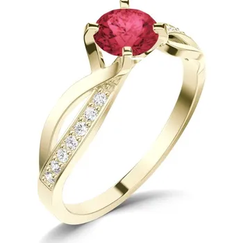 Prsten Dámský prsten přírodní diamant 0.50 ct G/SI turmalínem a brilianty 140002-ZL-TUR velikost 54