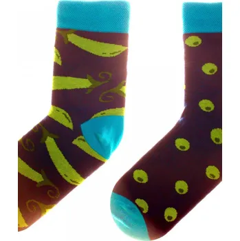 Pánské ponožky Obrázkové ponožky 80 Funny pea - Skarpol tmavě modrá 45/47