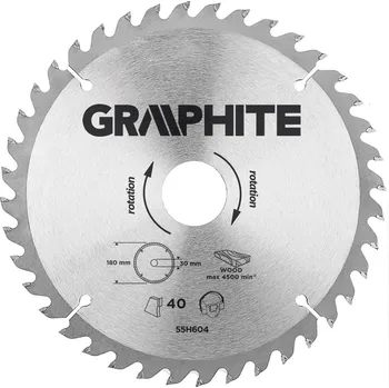 Pilový kotouč GRAPHITE Kotouč pilový vidiový 180x30, 40Z, 55H604