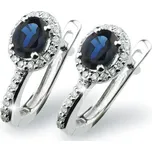 Dámské náušnice bílé zlato 585/1000 přírodní diamant 0.50 ct safír GKW52432-B-SAF