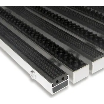 Rohožka Hliníková gumová čistící vstupní kartáčová venkovní rohož Alu Extra - 60 x 90 x 2,2 cm