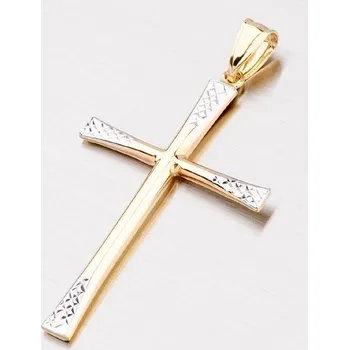 Přívěsek Přívěsek zlato mix 585 kříž gravírovaný 43-2767