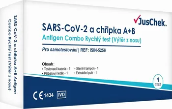 Diagnostický test JusChek SARS-CoV-2 a chřipka A/B antigenní test 1 ks