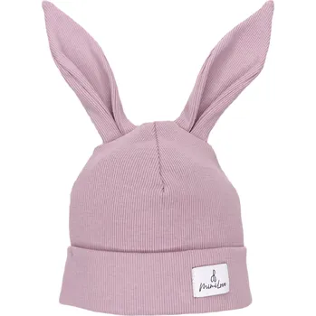 Kojenecká čepice Mimilove Přechodová čepice KRÁLÍČEK 0-6m. Růžová