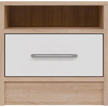 Noční stolek Noční stolek SMART SR7 dub sonoma, 40 x 40 x 35 cm/ bílá lux