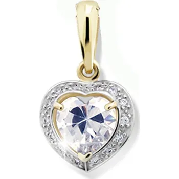 Přívěsek Dámský přívěsek žluté zlato 585 zirkon srdce DZ1810Y