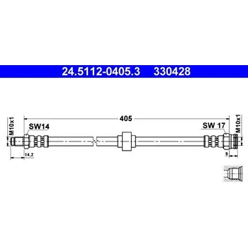 Brzdový systém Brzdová hadice ATE 24.5112-0405.3