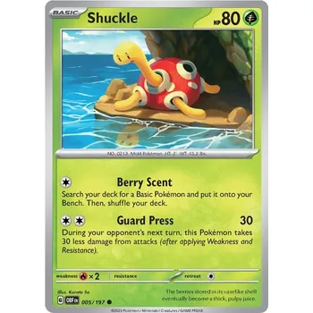 Karetní hra Shuckle 005/197 - Obsidian Flames Typ karty: Non-Holo