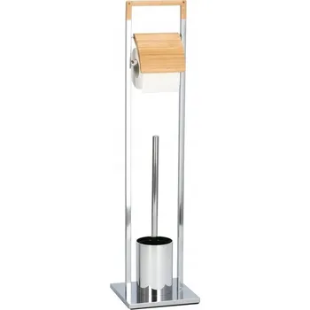 WC štětka Springos TB0003 chrom/bambus
