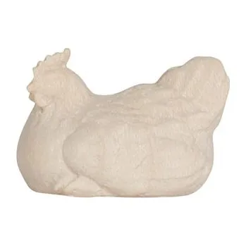 Vánoční dekorace Ornatis Slepice sedící Provedení: Přírodní bez malování, Velikost stojících figur dospělých postav: 9,5 cm Dřevěná vyřezávaná soška slepice