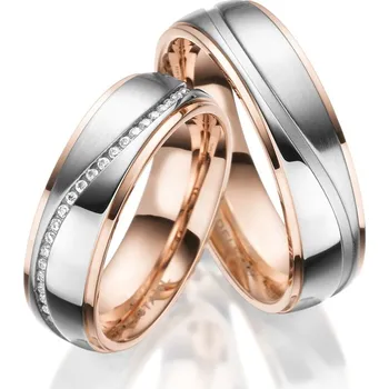 Prsten Snubní prsteny ocel zirkon SP-ES-023