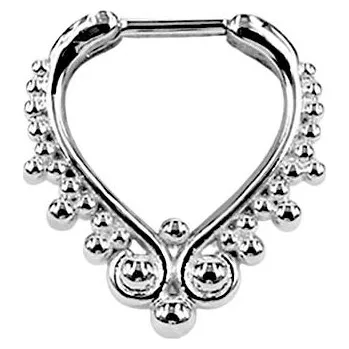 Piercing Piranha Náušnice Wonderland Wildcat pro septum - stříbrná barva