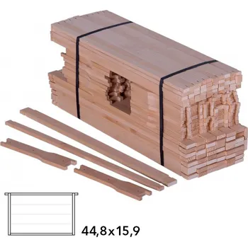 Rámkový přířez 44,8x15,9 Langstroth 2/3, vrtaný vodorovně Hoffman, Lípa, 50 ks