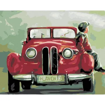 Hračka Diamondi Diamantové malování - CHLAPEC SEDÍ NA BLATNÍKU Rozměr: 40x50 cm, Rámování: bez rámu a bez vypnutí plátna