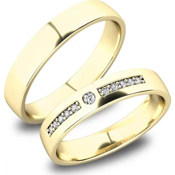 Prsten Snubní prsteny žluté zlato 585 zirkon 0.071 ct G/SI SP-61084Z