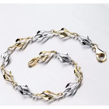 Náramek Dámský náramek zlato mix 585 44-1602 délka 18 cm