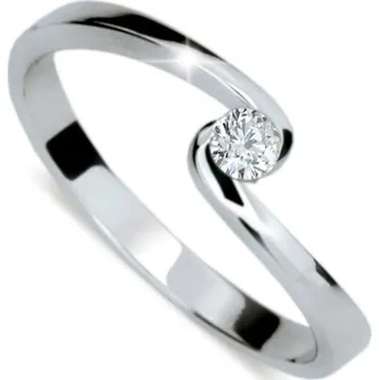 Prsten Zásnubní prsten bílé zlato 585/1000 přírodní diamant 0.070 ct G/SI ZP1934D velikost 53